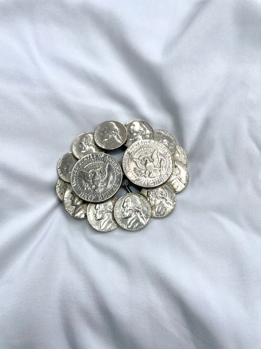 U.S. Nickel & Half Dollar Coin Belt Buckle