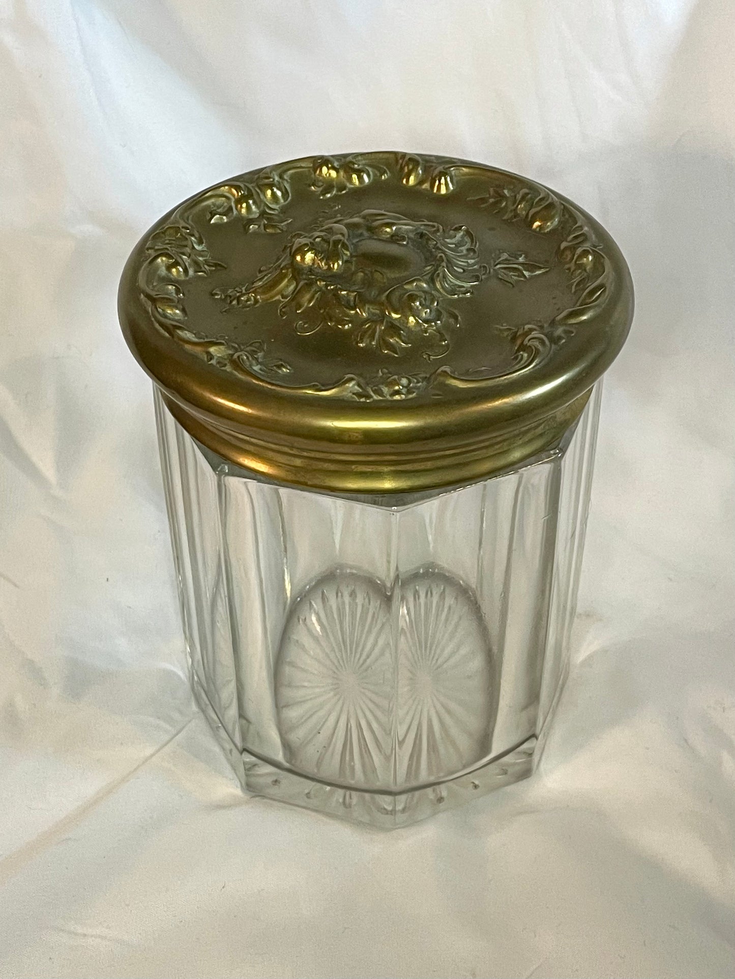 Nouveau Clear Glass Tobacco Jar