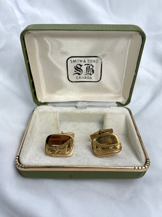 Silver Gilt Sterling SMIBO Smith
& Bond Toggle Back Cufflinks.