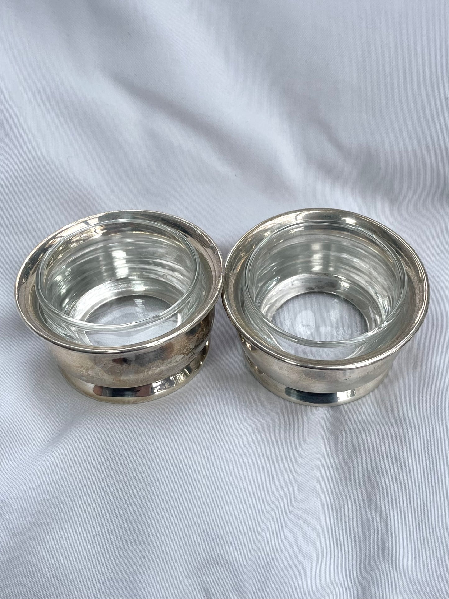 1920’s Sterling and Glass Pinch Bowls